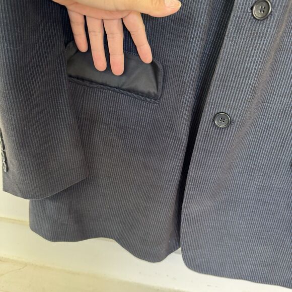 Perry Ellis Sport Coat Blazer Navy Corduroy Suit Jacket Cotton 42 Regular - Picture 7 of 16